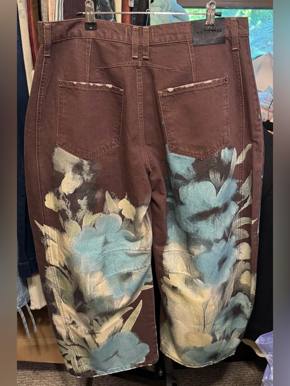 NWT Free People We The Free Good Luck Printed Barrel Jeans - Washed Floral - 29 - Picture 12 of 15